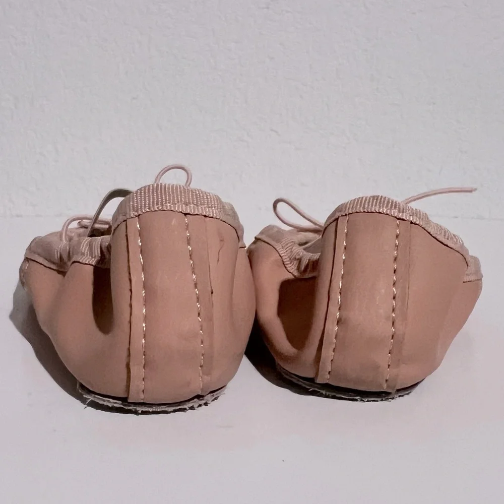 Stella Pink Leather Ballet Slippers w Elastic Straps & Drawcord Little Girl 13